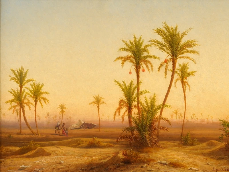 1823-Antal Ligeti - Oasi nel deserto, 1889